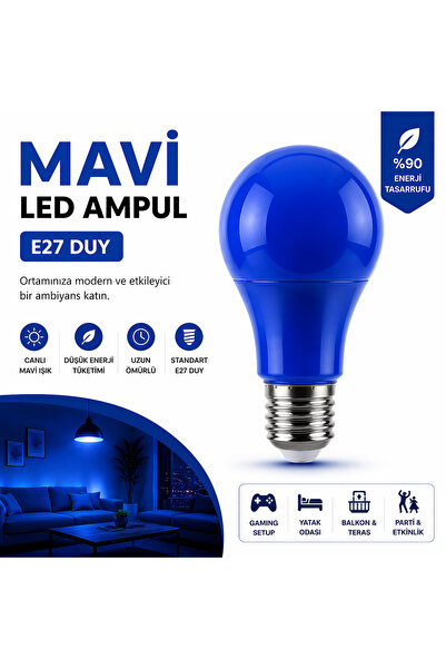 RBR 10W Renkli LED Ampul E27 | Dekoratif Ambiyans Işığı | Oda, Gaming ve Part...