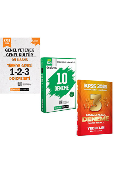 Pegem Akademi Yayıncılık 2026 KPSS Lise-Ön Lisans Türkiye Geneli 1-2-3 (3'lü ...