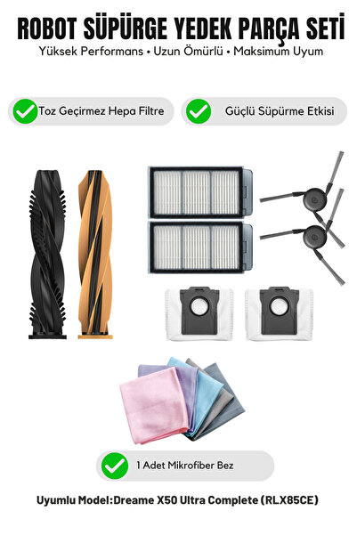 Asgard Grup Dreame X50 Ultra Complete (Rlx85Ce) 1 Main Brush 2 Side Brushes 2...