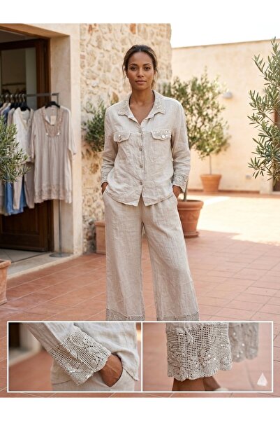 Rabiossa Women's Elegant Imported Linen Suit