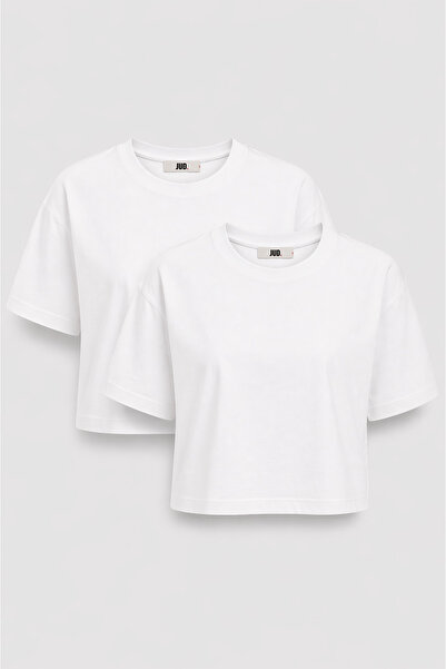 JUD Lucia 82001-1 Oversize Crop 2-pack Γυναικείο Βασικό T-Shirt