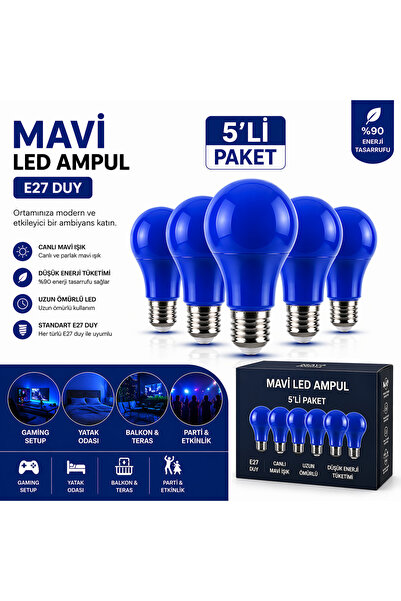 RBR 10W Renkli LED Ampul E27 | Dekoratif Ambiyans Işığı | Oda, Gaming ve Part...