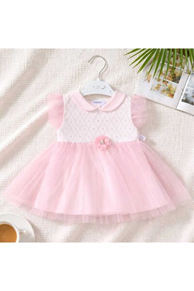 Miniborn Baby Pembe Tüllü Bebek Elbise