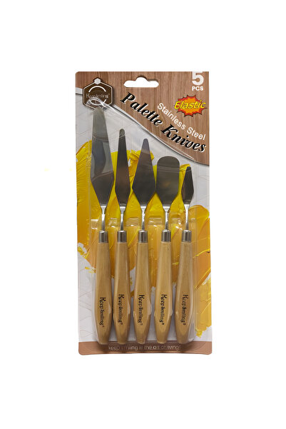 EleganTShoP Resim Spatula Seti Boya Palet Bıçağı 5 Parça