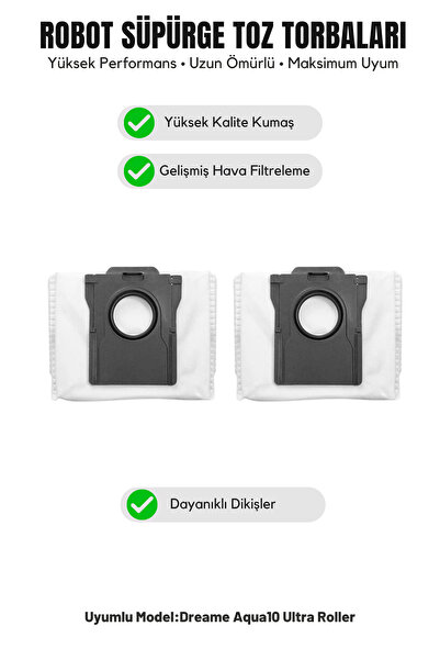 Asgard Grup Συμβατή με Dreame Aqua10 Ultra Roller Συσκευασία 2 τεμαχίων σακού...