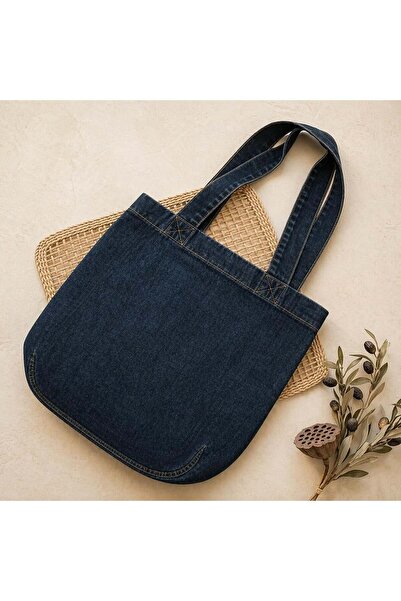 lamelif Women's Anton Double Pocket Velcro Bag Dark Blue