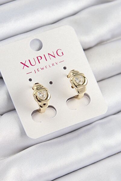 norsary Xuping Zircon Stone Heart Model Gold Color Women's Earrings