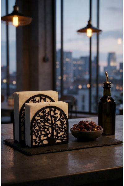 Işıl Concept 2-Piece Napkin Holder - Metal Decorative Table Napkin Holder Set...