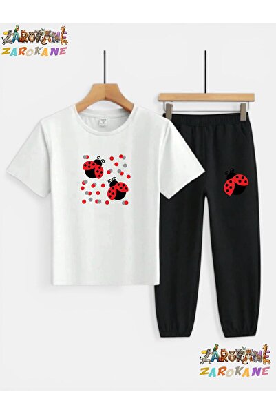 ZAROKANE Ladybug Printed Top and Bottom Tracksuit/T-Shirt Two-Piece Kids' Set...