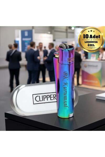 Bk Gift Logonuza Özel 10 Adet Mix-Icy Clipper Çakmak – Metal Gövdeli Hediye K...