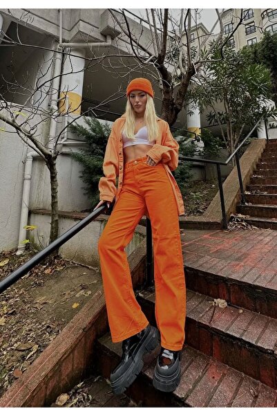 DAĞON'S Γυναικείο τζιν με φαρδιά μπατζάκια