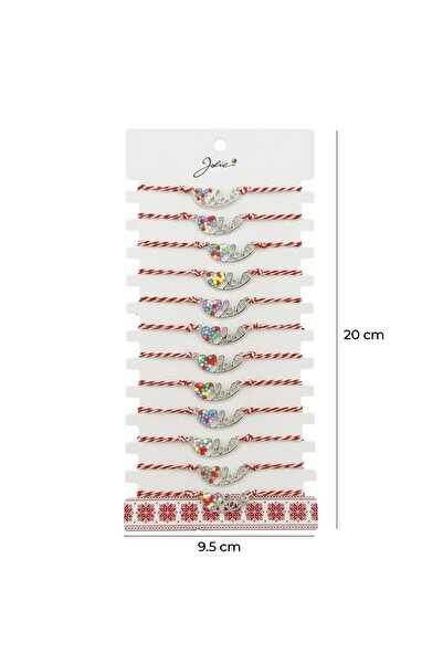 Flippy Βραχιόλι Martisor για Γυναίκες, Jolie, Μοντέλο Καρδιάς LOVE, Σετ 12 Τε...