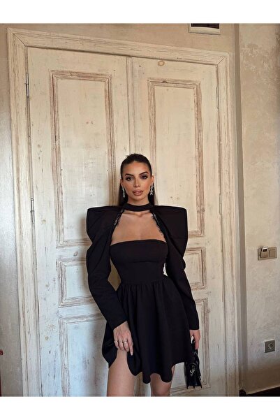 MEECY Γυναικείο φόρεμα με λεπτομέρεια στον ώμο