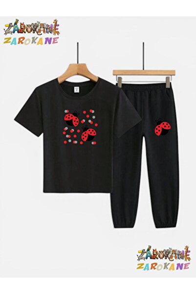 ZAROKANE Ladybug Printed Top and Bottom Tracksuit/T-Shirt Two-Piece Kids' Set...