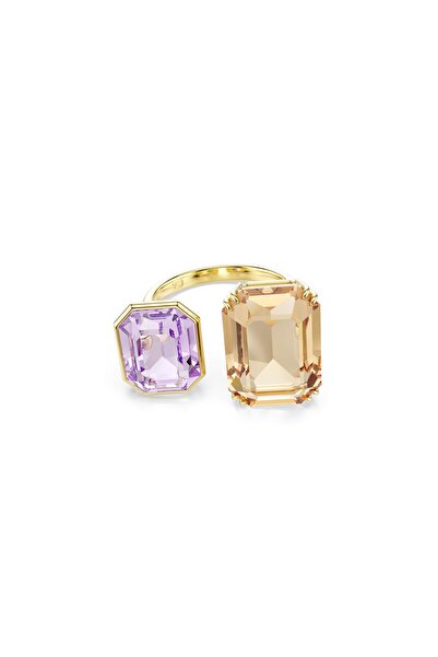 Swarovski Millenia Açık Yüzük, Sekizgen kesim, Çok renkli, 18k altın rengi yüzey