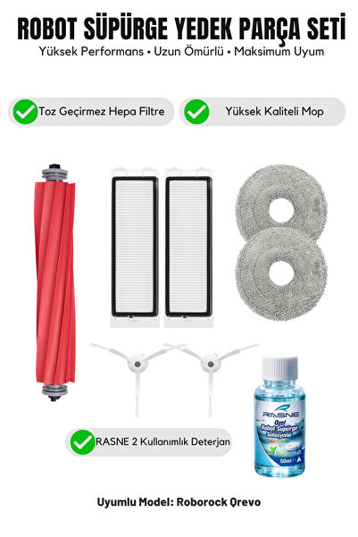 Asgard Grup Compatibil cu Roborock Qrevo 1 perie principală 2 perii laterale ...
