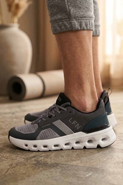 Lufian Ανδρικά παπούτσια για περπάτημα και τρέξιμο σε γκρι ανθρακί σόλα – Τεχ...