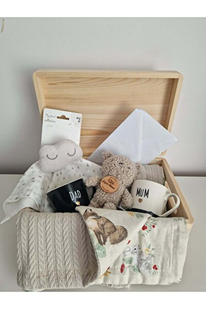 Miraboo Πολυτελές Δώρο σε Ξύλινο Κουτί για Νεογέννητο και Γονείς, Νομίσματος ...