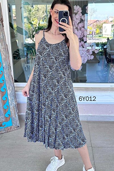 İnce Topuk Φόρεμα βισκόζης με κορδόνια 6y012