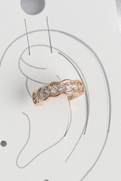 norsary Brass Gold Color Zircon Stone Women's Cartilage Earrings