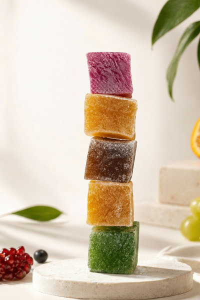 Antep Pazarı Karışık Meyveli Lokum (Limonlu, Tarçınlı, Naneli, Narlı, Zencefil) - 350g