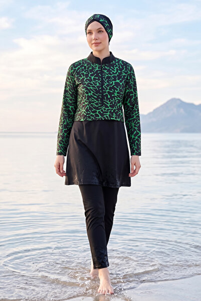 Haliç Mayo Μαγιό Τεσεττούρ με σχέδια σε μεγάλο μέγεθος, πλήρως καλυμμένο 17 Μ...