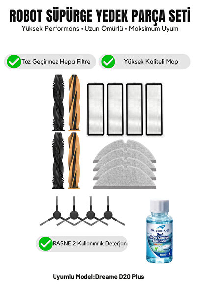 Asgard Grup Compatibil cu Dreame D20 Plus: 2 perii principale, 4 perii latera...