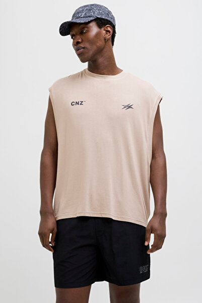 Jack & Jones Ανδρικό αμάνικο μπλουζάκι με στάμπα στο στήθος και την πλάτη - CNZ