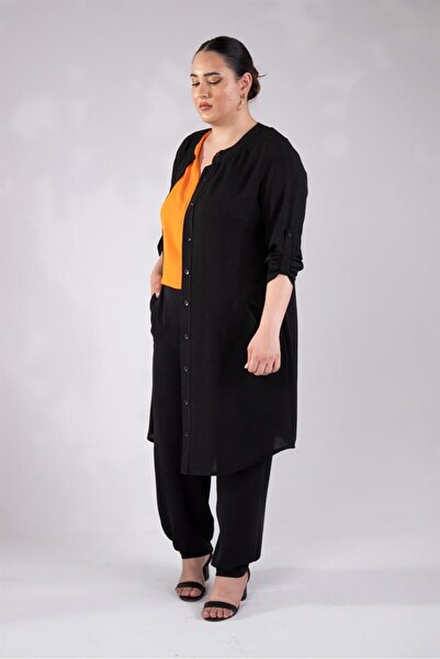 Roxxlen Γυναικείο καπάκι μεγάλου μεγέθους με τσέπες με κουμπιά στο μπροστινό ...