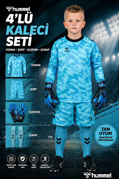 hummel 4 lü Kaleci Seti Baskı Hediyeli!! ( Üst forma+Şort+Kaleci eldiveni+Pro...