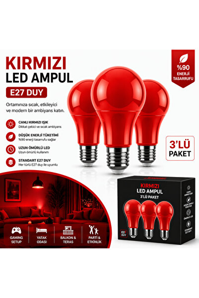 RBR Kırmızı LED Ampul E27 – Dekoratif Ambiyans Işığı