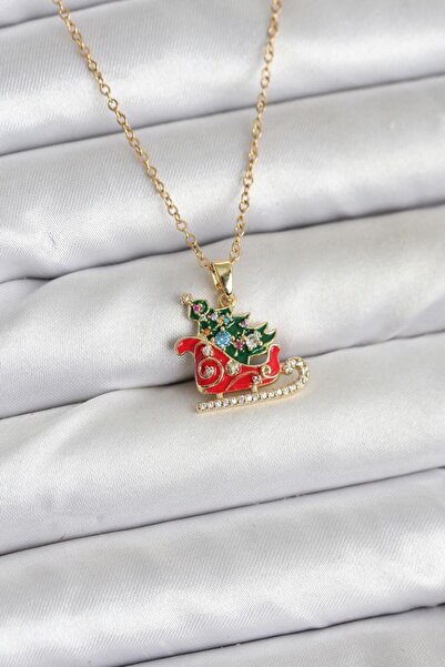 norsary 316L Steel Chain Gold Color Christmas Themed Women's Necklace with Sl...
