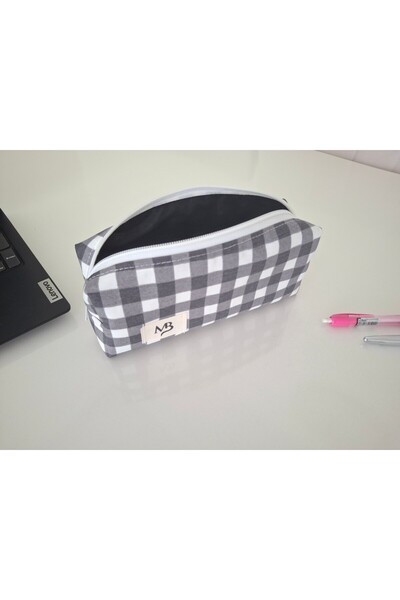 MB Γκρι τετράγωνη θήκη στυλό με σχέδιο - λινό σε σχέδιο πάπιας