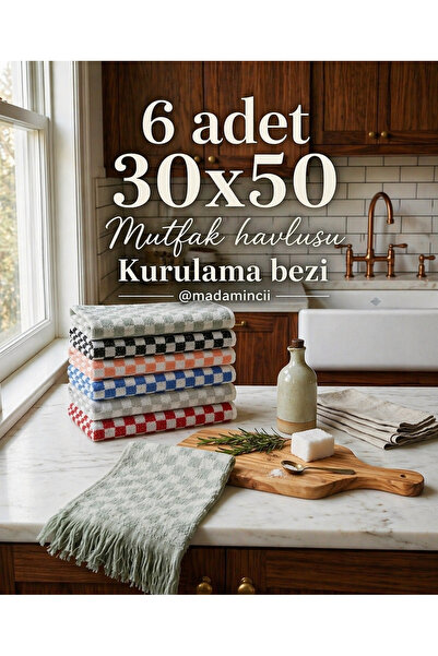 MADAMİNCİ Mutfak Havlusu & Kurulama Bezi 6’lı Set
