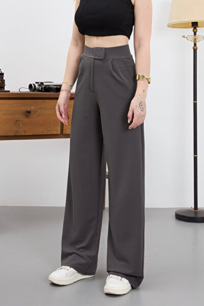 alanora Women's Lycra Velcro Closure Wide Leg Palazzo Fabric Trousers