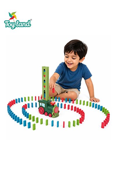 TOY LAND مجموعة قطار الدومينو الكهربائي للأطفال - لعبة وضع الدومينو الأوتومات...