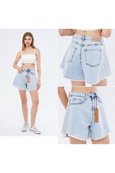 GERONİS Kadın Denim Salaş Şort