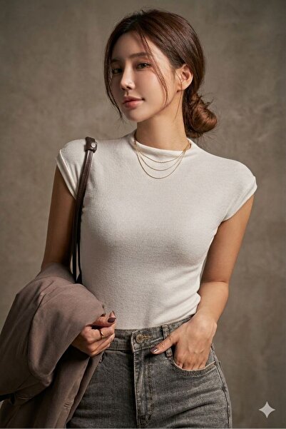 MİO ESTİLO MİO ESTİLLO Γυναικεία μαύρη υφασμάτινη μπλούζα κασκόλ με ανοιχτούς...