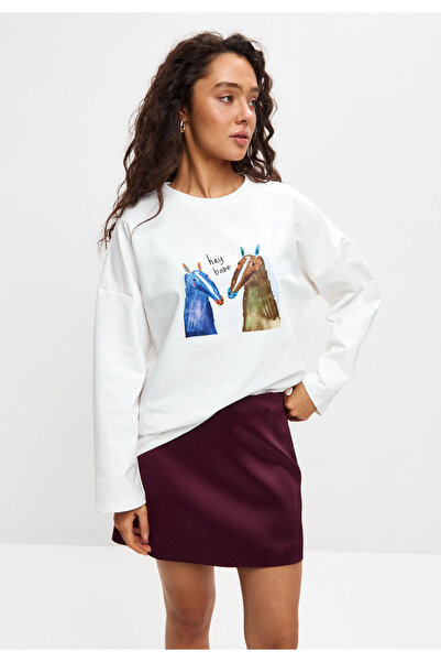 Jose Clothing Λευκό μπλουζάκι με στάμπα, μακρυμάνικο, βαμβακερό, κατάλληλο γι...