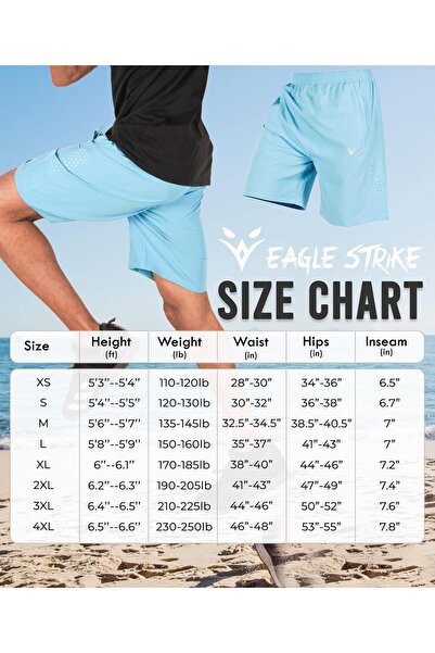 eagle strike Men's Athletic Running Shorts Quick Dry Workout Shorts