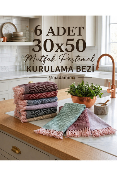 MADAMİNCİ Mutfak Havlusu & Kurulama Bezi 6’lı Set