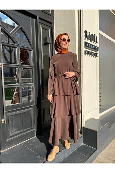 TD4776 Jesse Kadın Elbise Acı Kahve