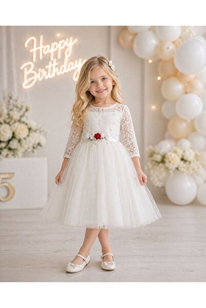 SÜSLÜ PİNK KİDS Girls' Lace Tulle Dress