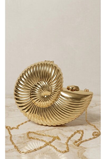 Glowisters Jewelry Kadın Gold Deniz Kabuğu Model Abiye ve Portföy Zincir Askı...
