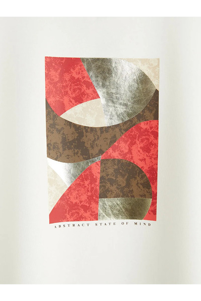 LC Waikiki Γυναικείο μπλουζάκι με λευκό λαιμόκοψη