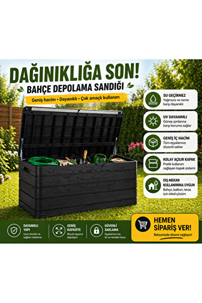 CSB STORE Bahçe Depolama Sandığı Dayanıklı Kilitli Saklama Kutusu