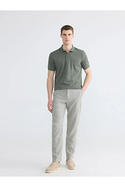 LC Waikiki Ανδρικό μπλουζάκι Πικέ με γιακά Πόλο σε χρώμα Χακί