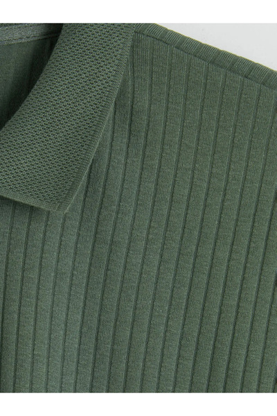 LC Waikiki Tricou verde pentru bărbați cu guler polo