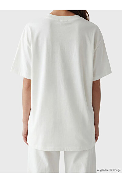 LC Waikiki Λευκό γυναικείο μπλουζάκι με δαντέλα και κέντημα