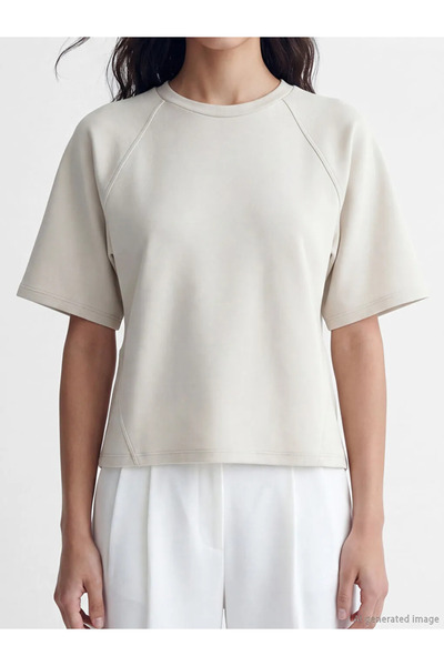 LC Waikiki Γκρι γυναικείο μπλουζάκι Crew Neck